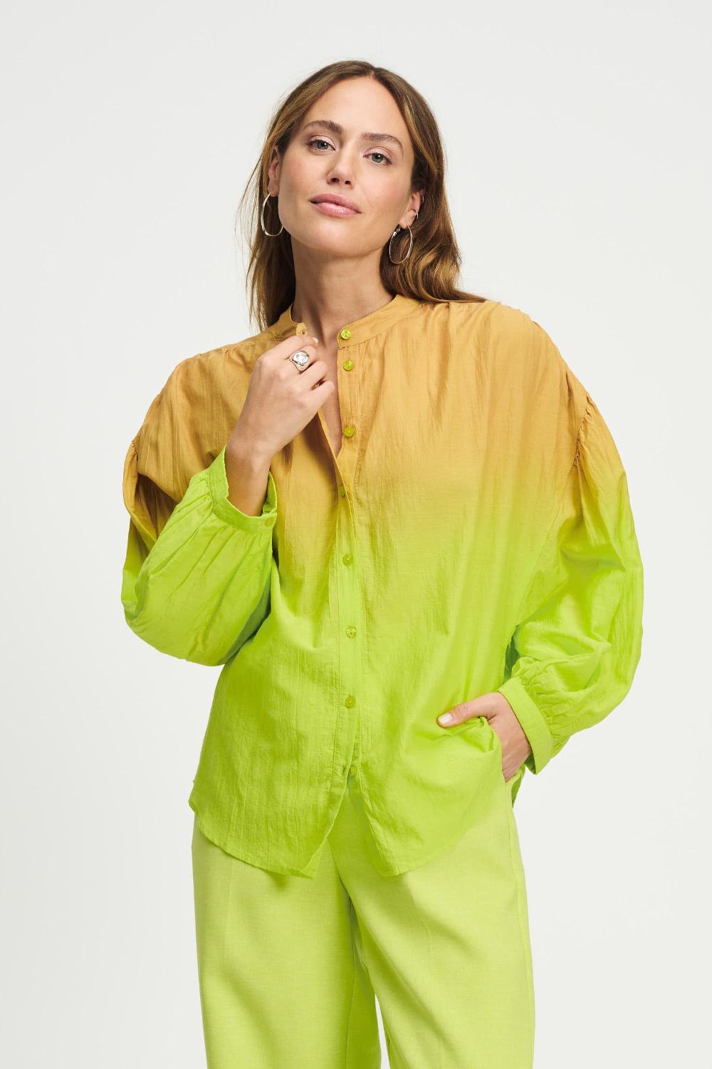 pom amsterdam BLOUSE Faded Summer Lime