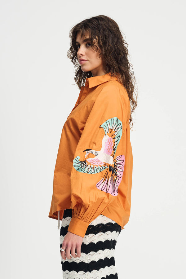 Pom Amsterdam BLOUSE Lexi Bird Sienna