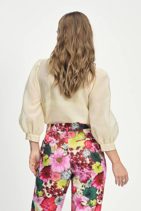 Pom Amsterdam BLOUSE Lime Dots