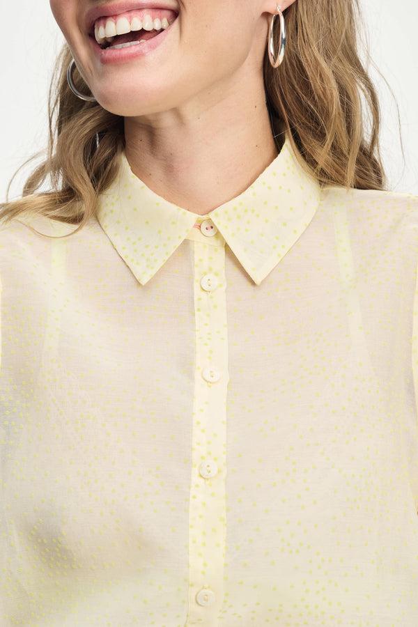 Pom Amsterdam BLOUSE Lime Dots