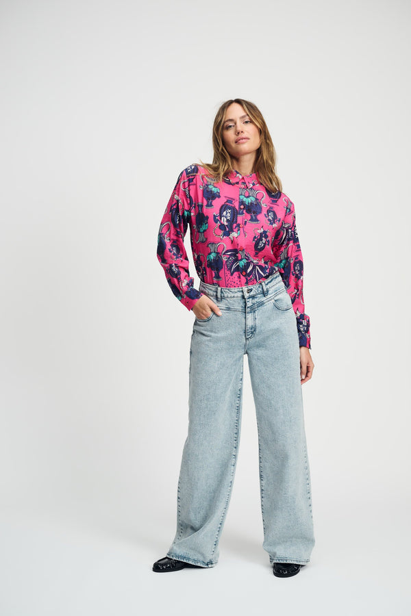 Pom Amsterdam BLOUSE Milly Vases Pink