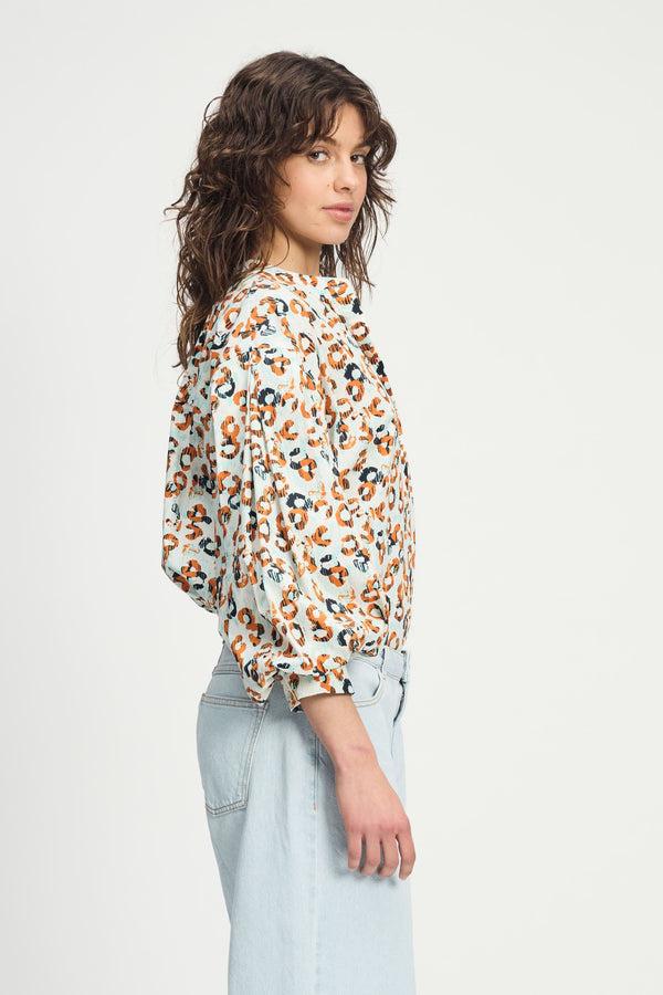 Pom Amsterdam BLOUSE Poplin Leopard Lush