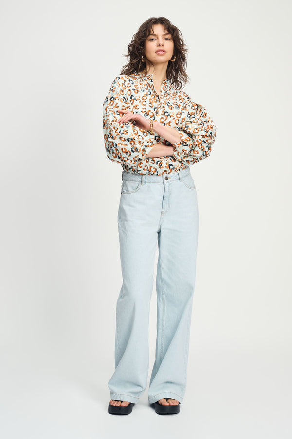 Pom Amsterdam BLOUSE Poplin Leopard Lush