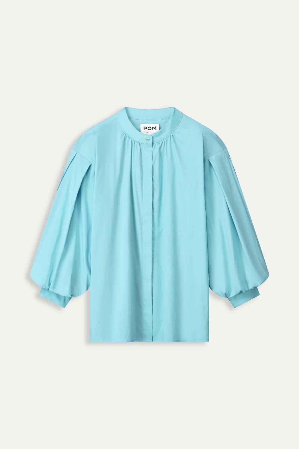 pom amsterdam BLOUSE Poplin Sky Blue