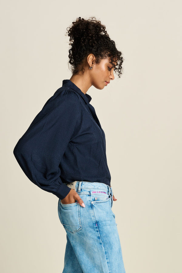 Pom Amsterdam BLOUSE Sparkle Blue
