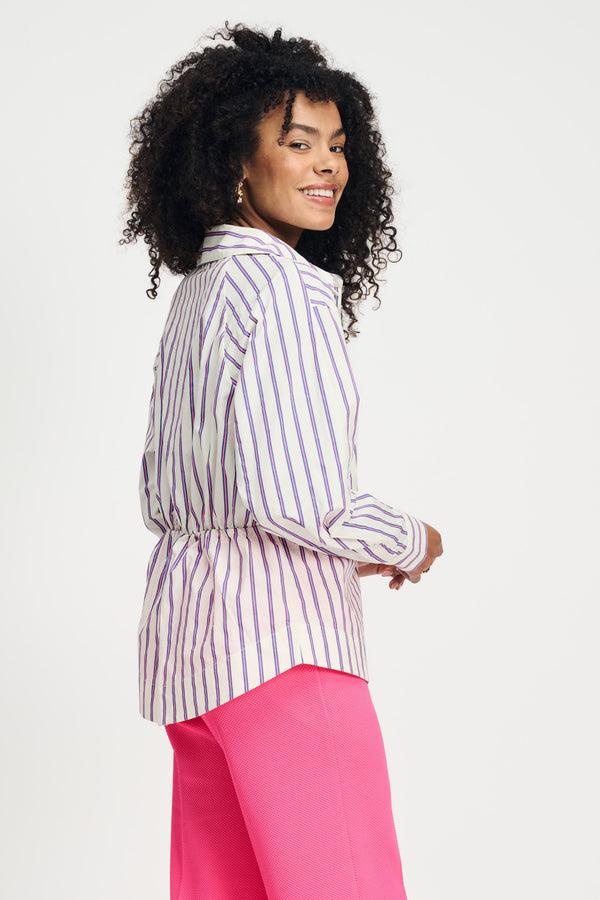 Pom Amsterdam BLOUSE Striped Poplin Cream