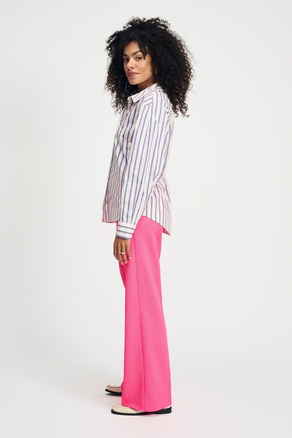 Pom Amsterdam BLOUSE Striped Poplin Cream