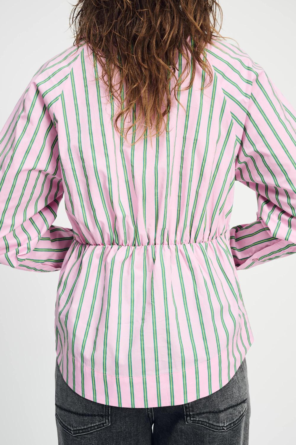 Pom Amsterdam BLOUSE Striped Poplin Rose Pink
