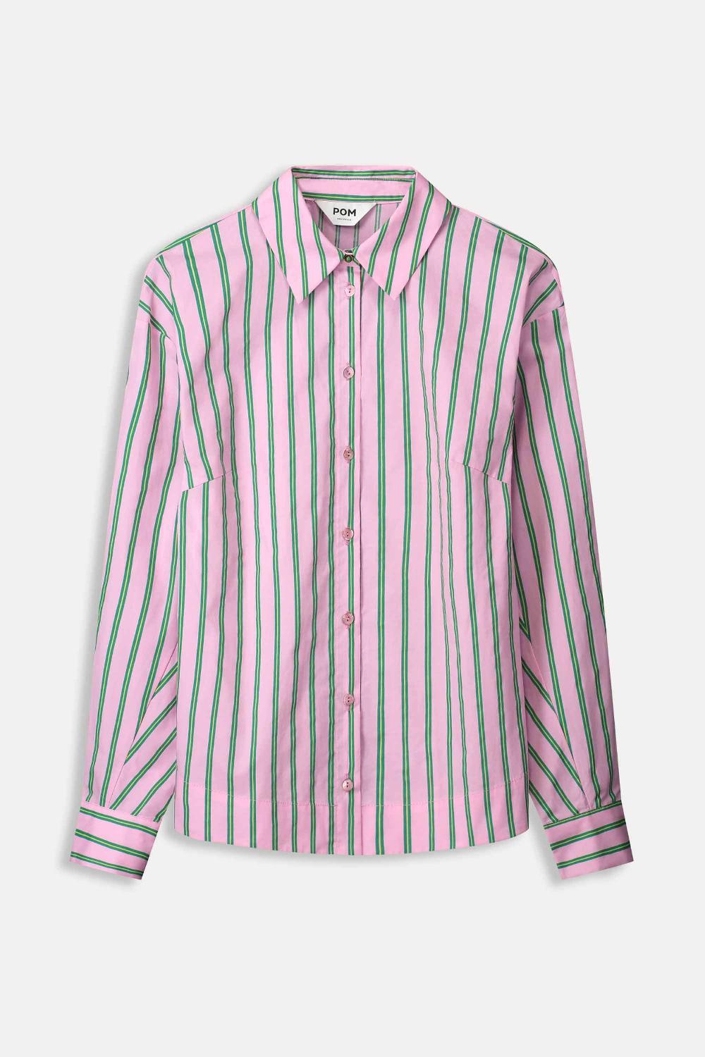 pom amsterdam BLOUSE Striped Poplin Rose Pink