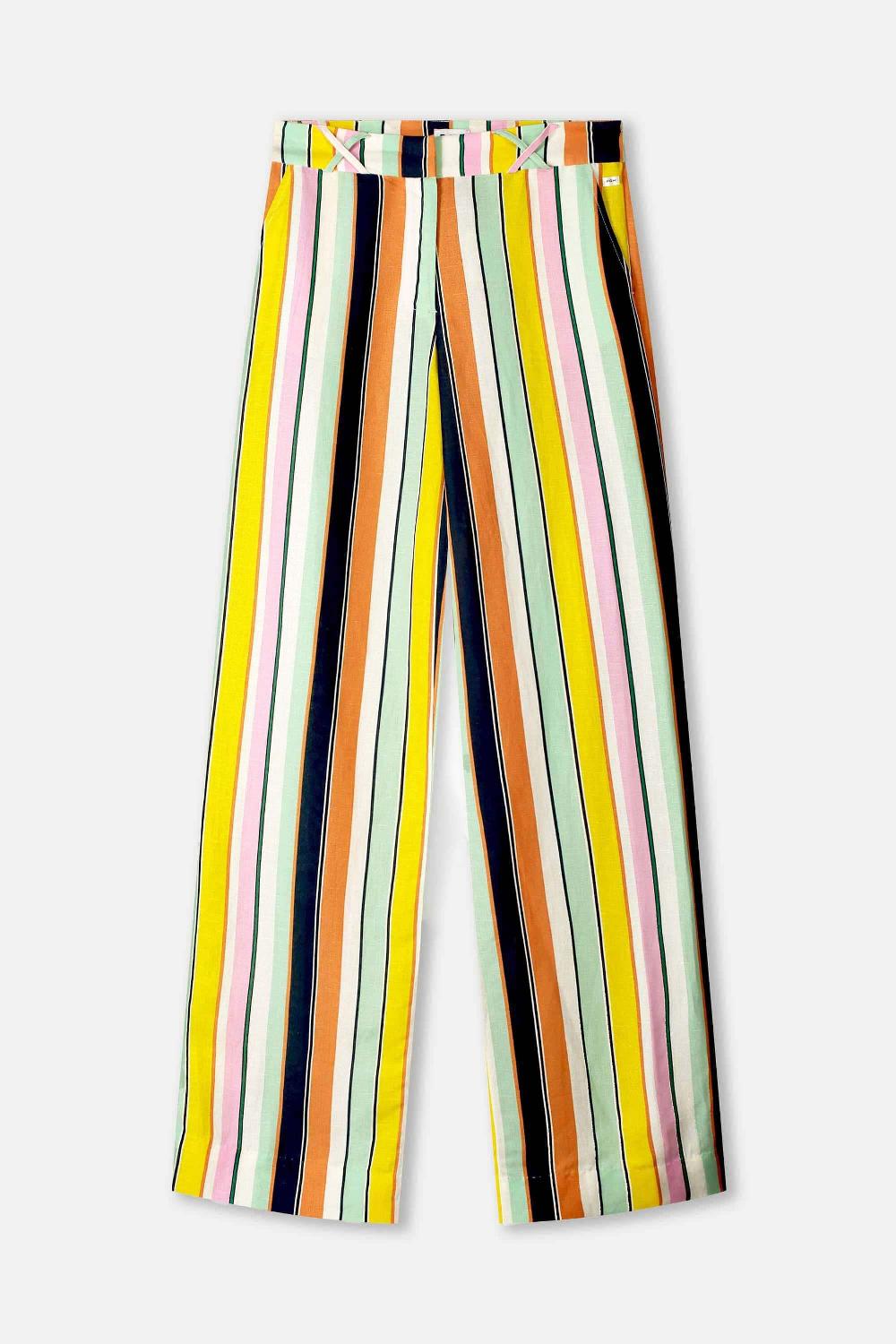 pom amsterdam BROEK Paradise Stripes Linen