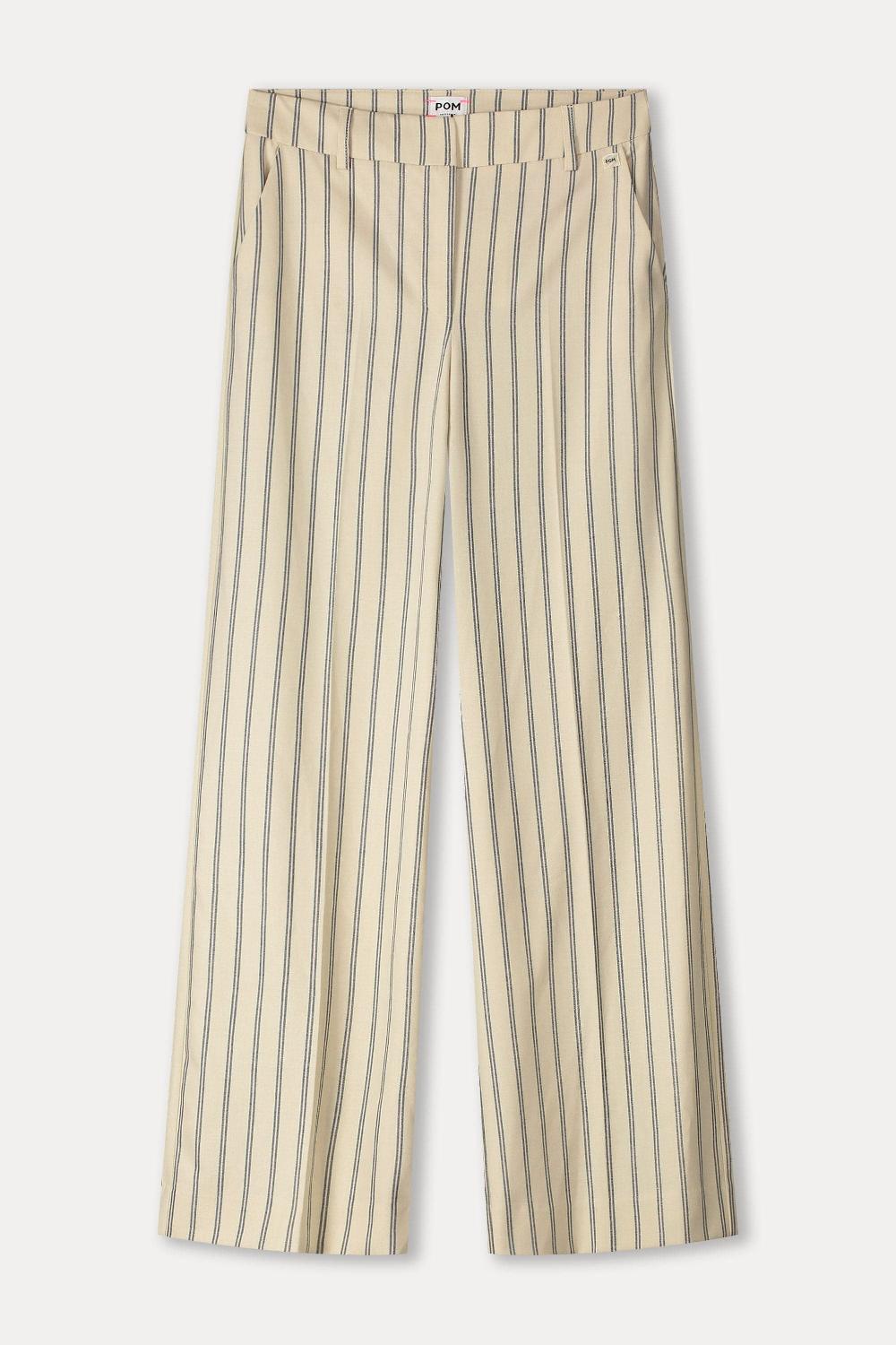 pom amsterdam BROEK Striped Cream