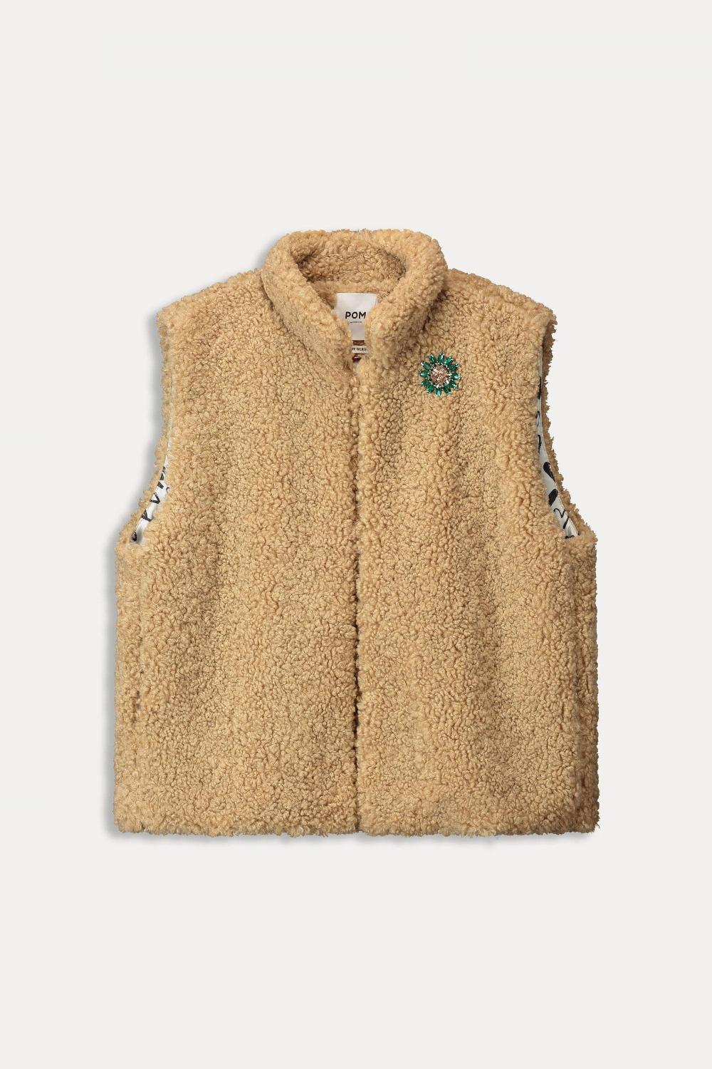 pom amsterdam GILET Teddy Love Vintage Brown