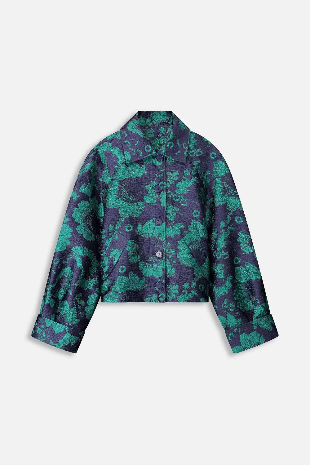 pom amsterdam JAS Floral Jacquard Fresh Blue