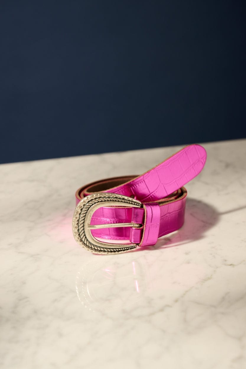 pom amsterdam RIEM Metallic Fuchsia Croco