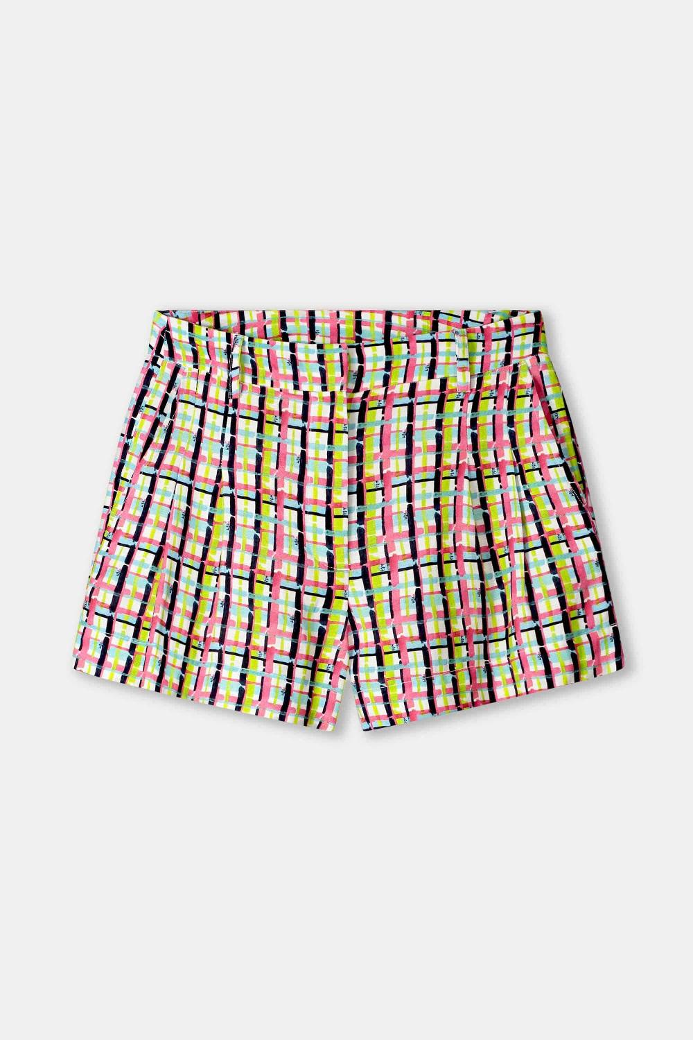 pom amsterdam SHORT Brushwork Check Linen