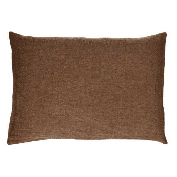 pomax ALPHA BASICS - kussen - linnen - L 70 x W 50 cm - chocolade