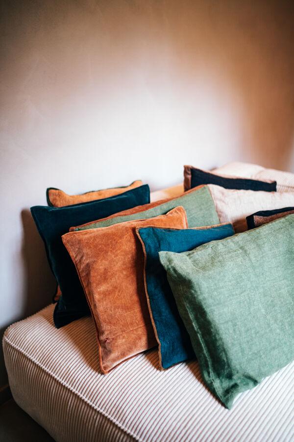 Pomax ALPHA BASICS - Kussen - Linnen - L 70 X W 50 Cm - Groen