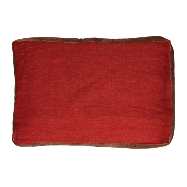 pomax ALPHA BORDERS - kussen - linnen / velvet - L 60 x W 40 cm - klaproos