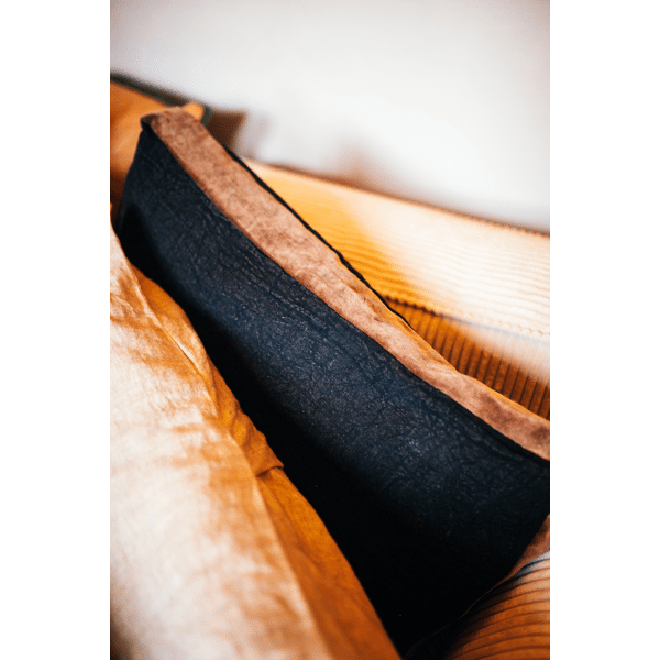 Pomax ALPHA BORDERS - Kussen - Linnen / Velvet - L 60 X W 40 Cm - Storm Grijs