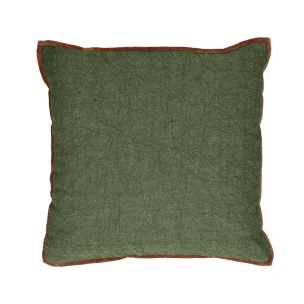 pomax ALPHA OPPOSITES - kussen - linnen / velvet - L 45 x W 45 cm - groen