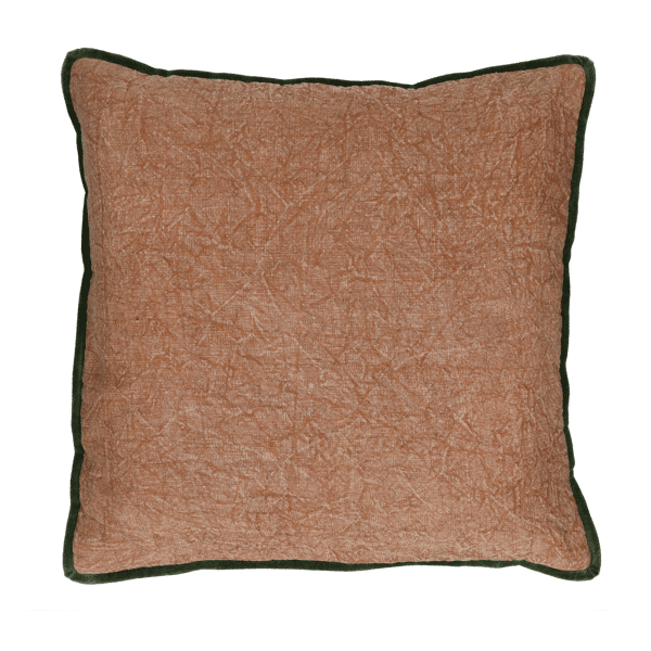 pomax ALPHA OPPOSITES - kussen - linnen / velvet - L 45 x W 45 cm - perzik