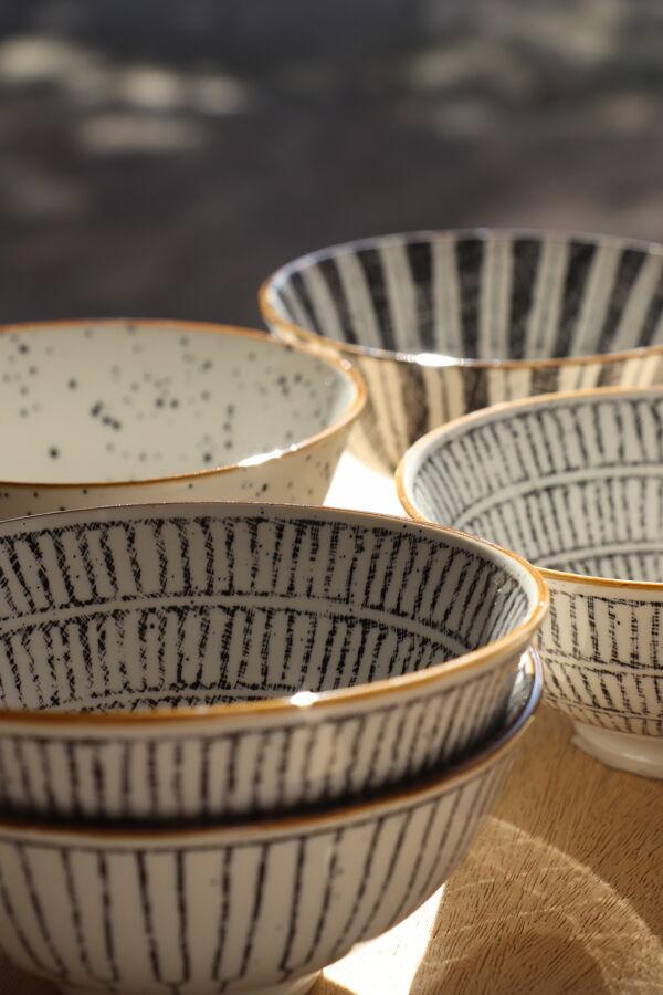 Pomax ALTO - Ontbijtkom - Porselein - DIA 12 X H 6 Cm - Zwart/wit