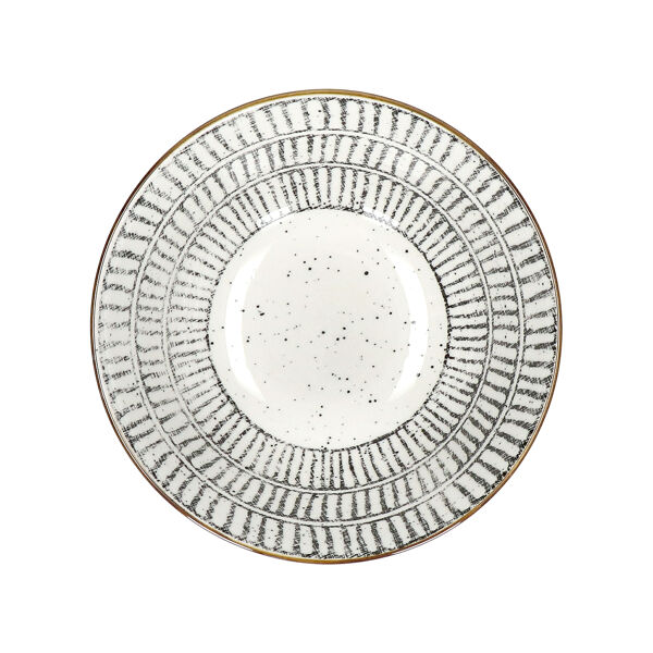 Pomax ALTO - Soepkom - Porselein - DIA 15 5 X H 7 Cm - Zwart/wit