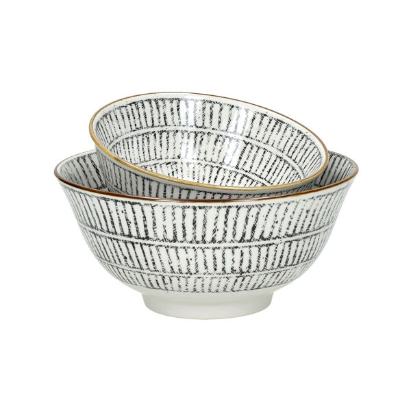 Pomax ALTO - Soepkom - Porselein - DIA 15 5 X H 7 Cm - Zwart/wit