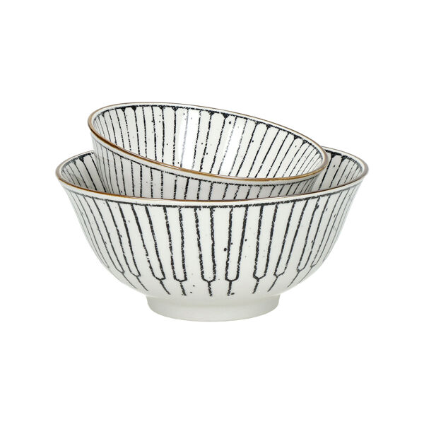 Pomax ALTO - Soepkom - Porselein - DIA 15 5 X H 7 Cm - Zwart/wit