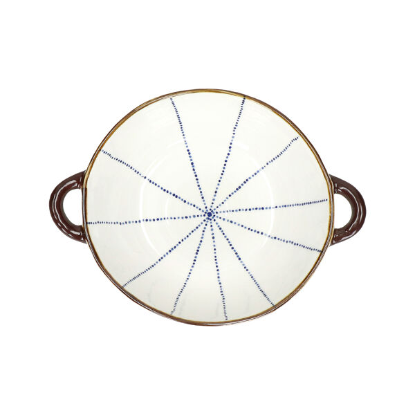 Pomax ANAFI - Ovenschaal/kom - Porselein - L 24 5 X W 18 5 X H 6 Cm - Blauw