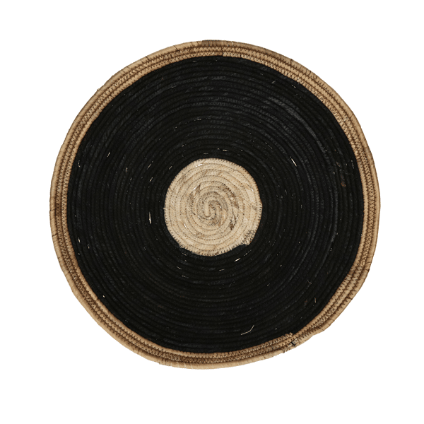 Pomax ARNO - Fruitmand - Waterhyacint - DIA 31 X H 10 Cm - Zwart