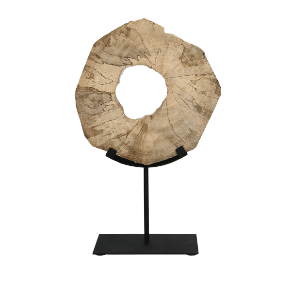 pomax AVILLA - deco object - hout / metaal - L 21 x W 9 x H 33 cm - naturel