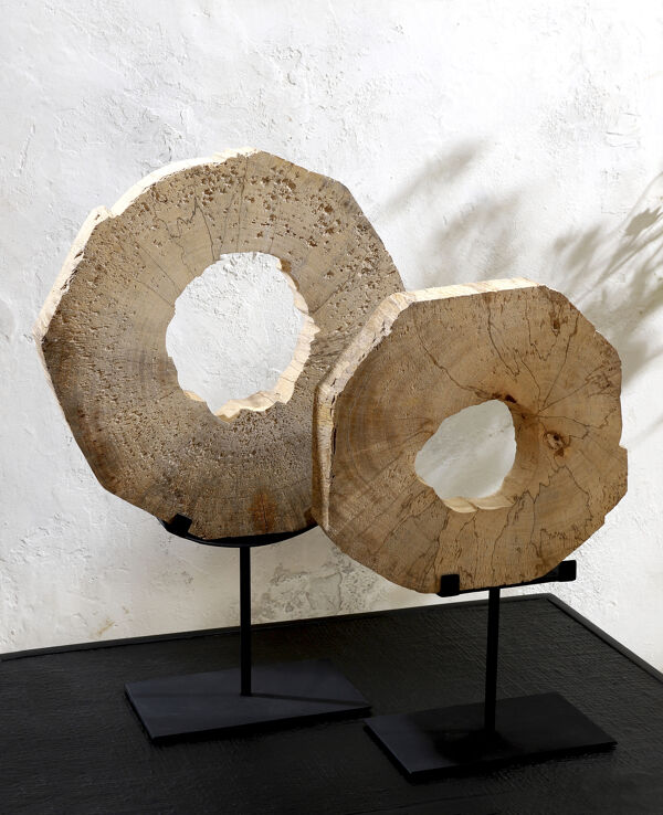 Pomax AVILLA - Deco Object - Hout / Metaal - L 25 X W 10 3 X H 42 5 Cm - Naturel