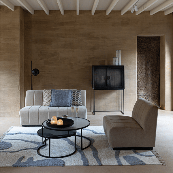 Pomax AYALA - Kussen - Katoen - L 45 X W 45 Cm - Grijsblauw