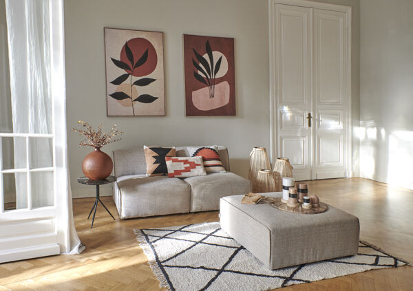 Pomax BERBER - Tapijt - Katoen - L 180 X W 120 Cm - Zwart/wit