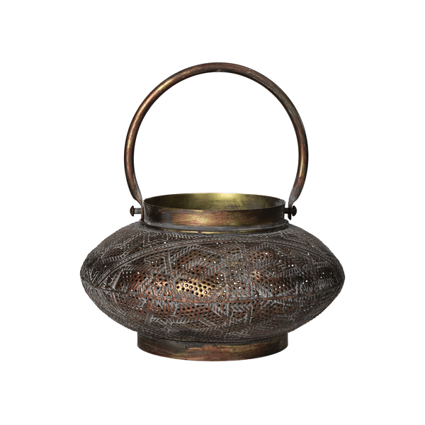 pomax BERND - lantaarn - metaal / glas - DIA 21 5 x H 12 5 cm - brons