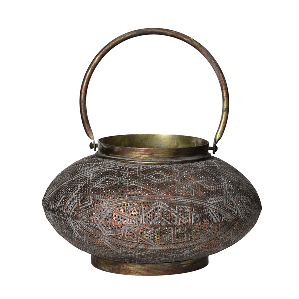 pomax BERND - lantaarn - metaal / glas - DIA 26 5 x H 15 5 cm - brons