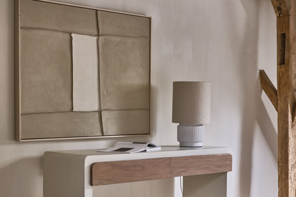 Pomax BLANCHE - Muur Deco - Canvas / Grenen Hout - L 80 X W 5 X H 100 Cm - Zandkleur