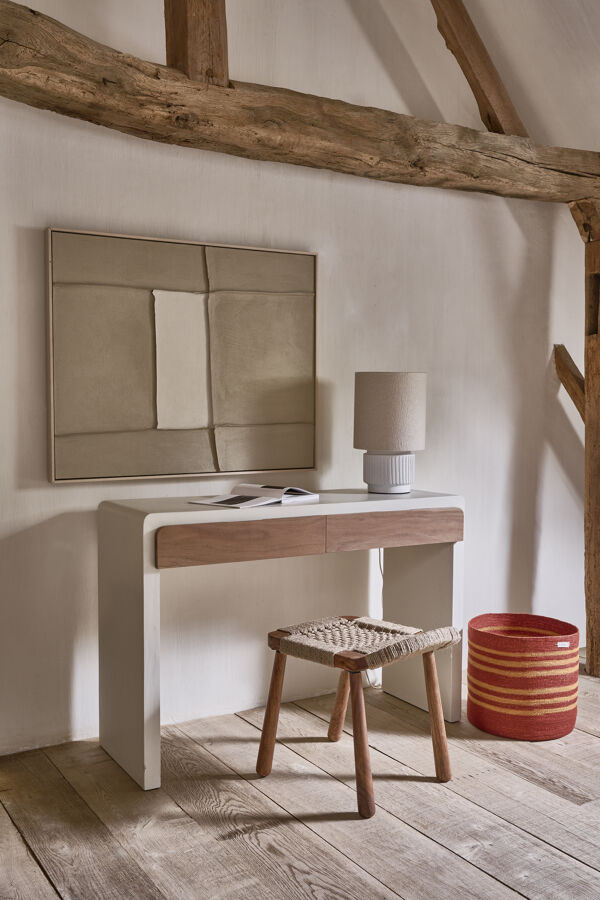 Pomax BLANCHE - Muur Deco - Canvas / Grenen Hout - L 80 X W 5 X H 100 Cm - Zandkleur