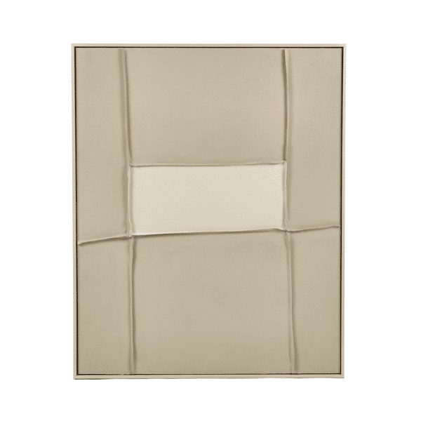 pomax BLANCHE - muur deco - canvas / grenen hout - L 80 x W 5 x H 100 cm - zandkleur