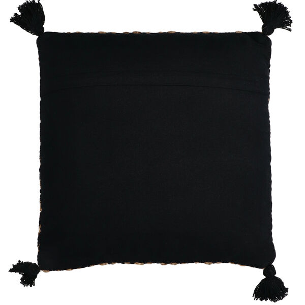 Pomax BOMBAY - Kussen - Jute / Katoen - L 45 X W 45 Cm - Naturel/zwart