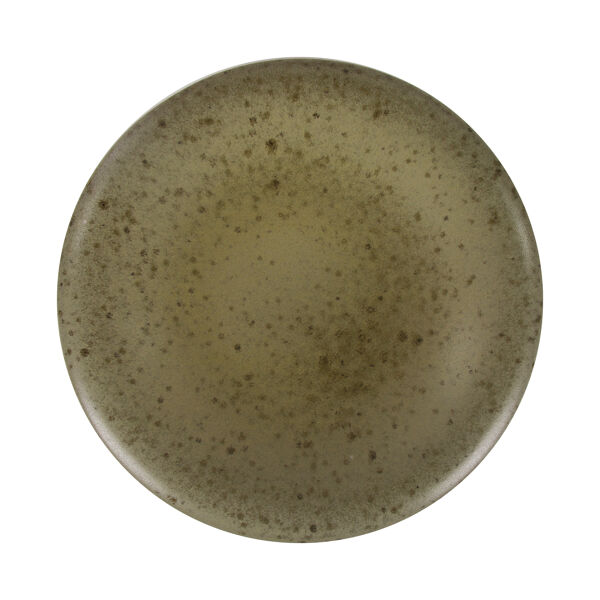 Pomax BOSQUE - Dessertbord - Steengoed - DIA 22 X H 3 Cm - Olijfgroen