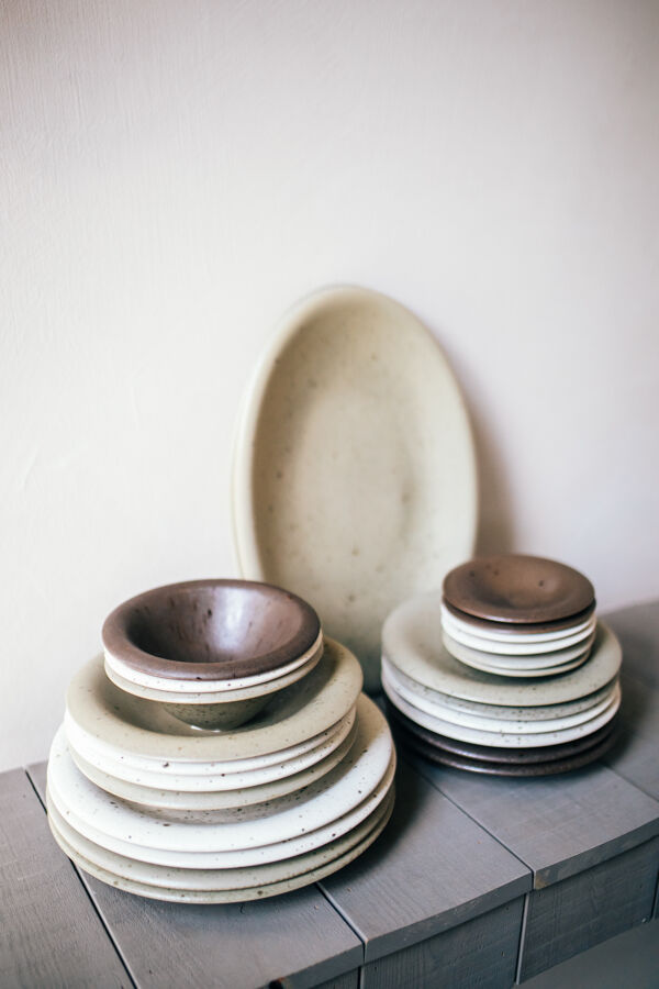 Pomax BOSQUE - Dessertbord - Steengoed - DIA 22 X H 3 Cm - Wit