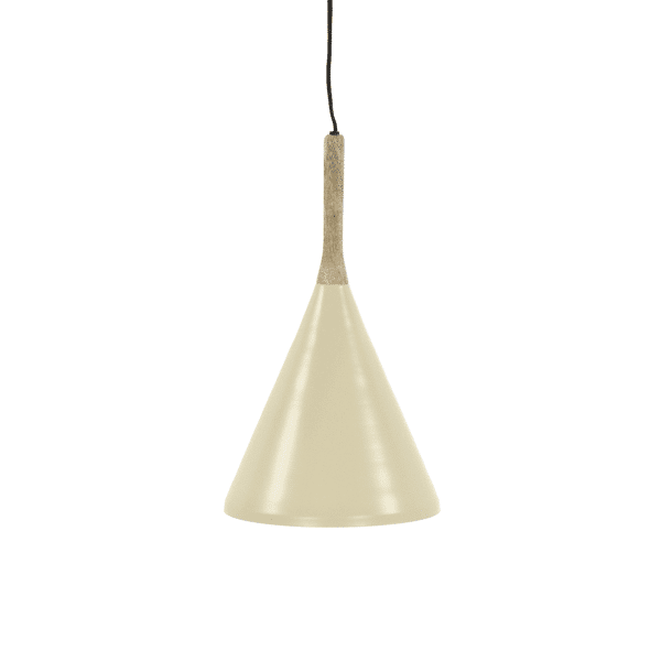 pomax BRAMPTON - hanglamp - metaal / mangohout - DIA 25 x H 42 cm - latte