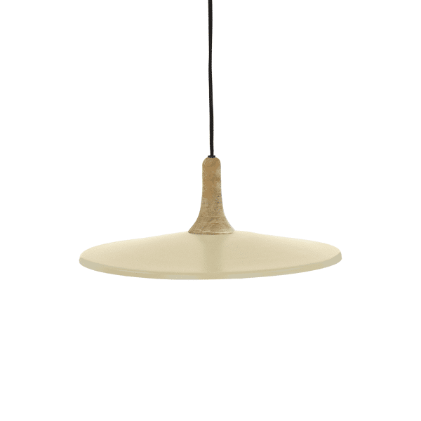 pomax BRAMPTON - hanglamp - metaal / mangohout - DIA 40 x H 13 cm - latte