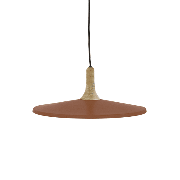 pomax BRAMPTON - hanglamp - metaal / mangohout - DIA 40 x H 13 cm - kaneel