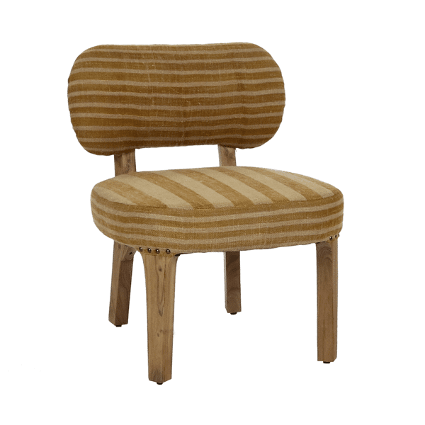 pomax BRINDISI - loungestoel - acacia hout / jute - L 57 5 x W 62 5 x H 70 cm - oker