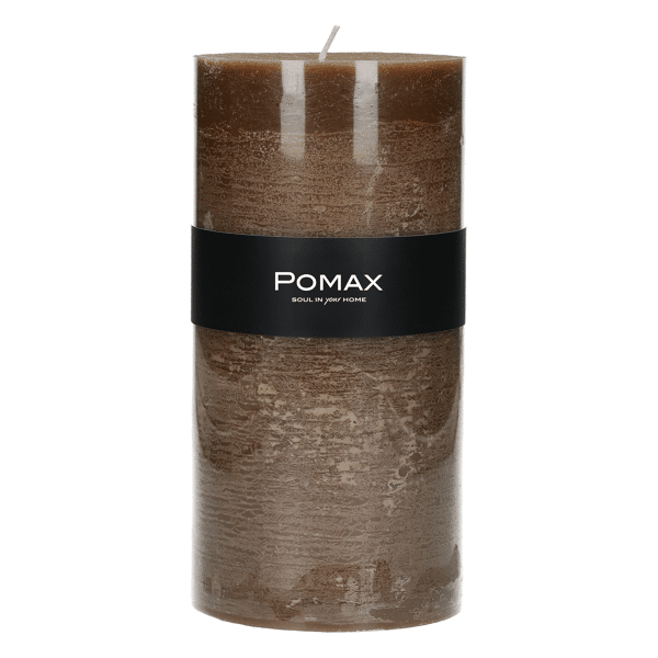pomax CANDLE - kaars - paraffine wax - DIA 10 x H 20 cm - hazelnoot