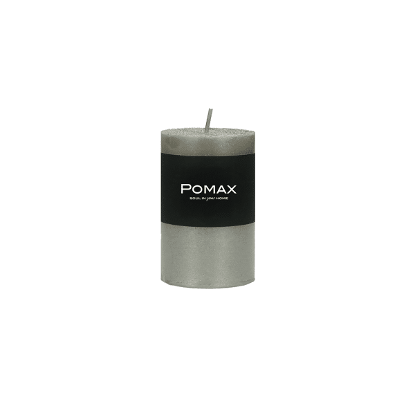 pomax CANDLE - kaars - paraffine wax - DIA 5 x H 8 cm - zilver