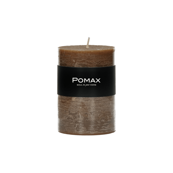 pomax CANDLE - kaars - paraffine wax - DIA 7 x H 10 cm - hazelnoot